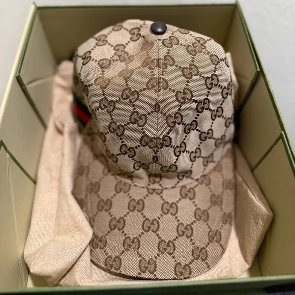 Gucci | Accessories | Gucci Tan Gg Monogram Baseball Cap  display picture 1